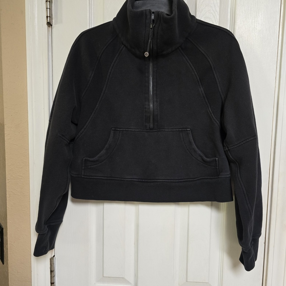 Lululemon Scuba Oversized Funnel Neck Half Zip Black XS/S Cropped Sweatshirt